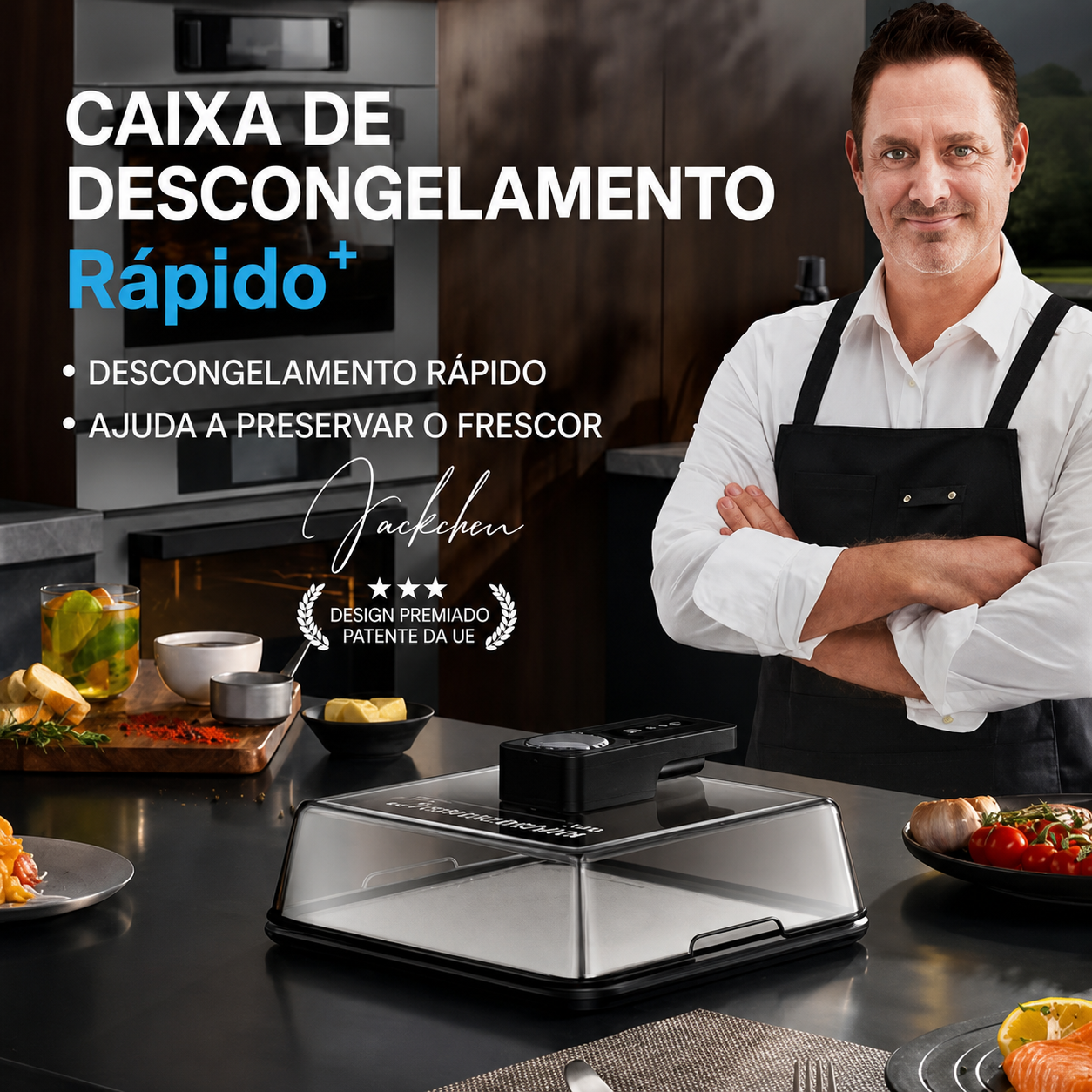 Bandeja de descongelamento rápida para carne, caixa de descongelamento de carne recarregável via USB com tampa