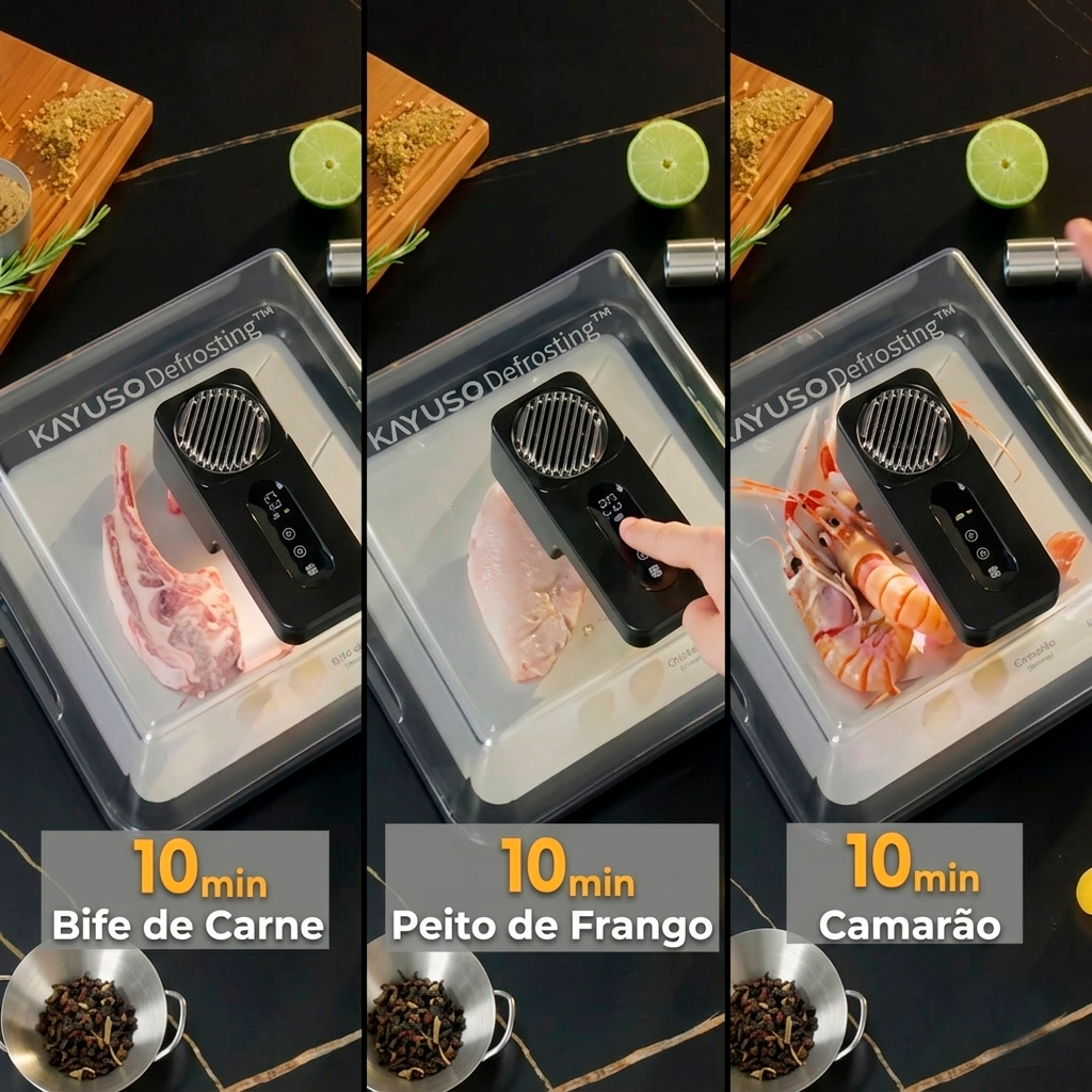 Bandeja de descongelamento rápida para carne, caixa de descongelamento de carne recarregável via USB com tampa